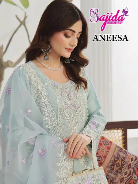 Aneesa By Sajida Georgette Embroidery Online Pakistani Salwar Suit Wholesale